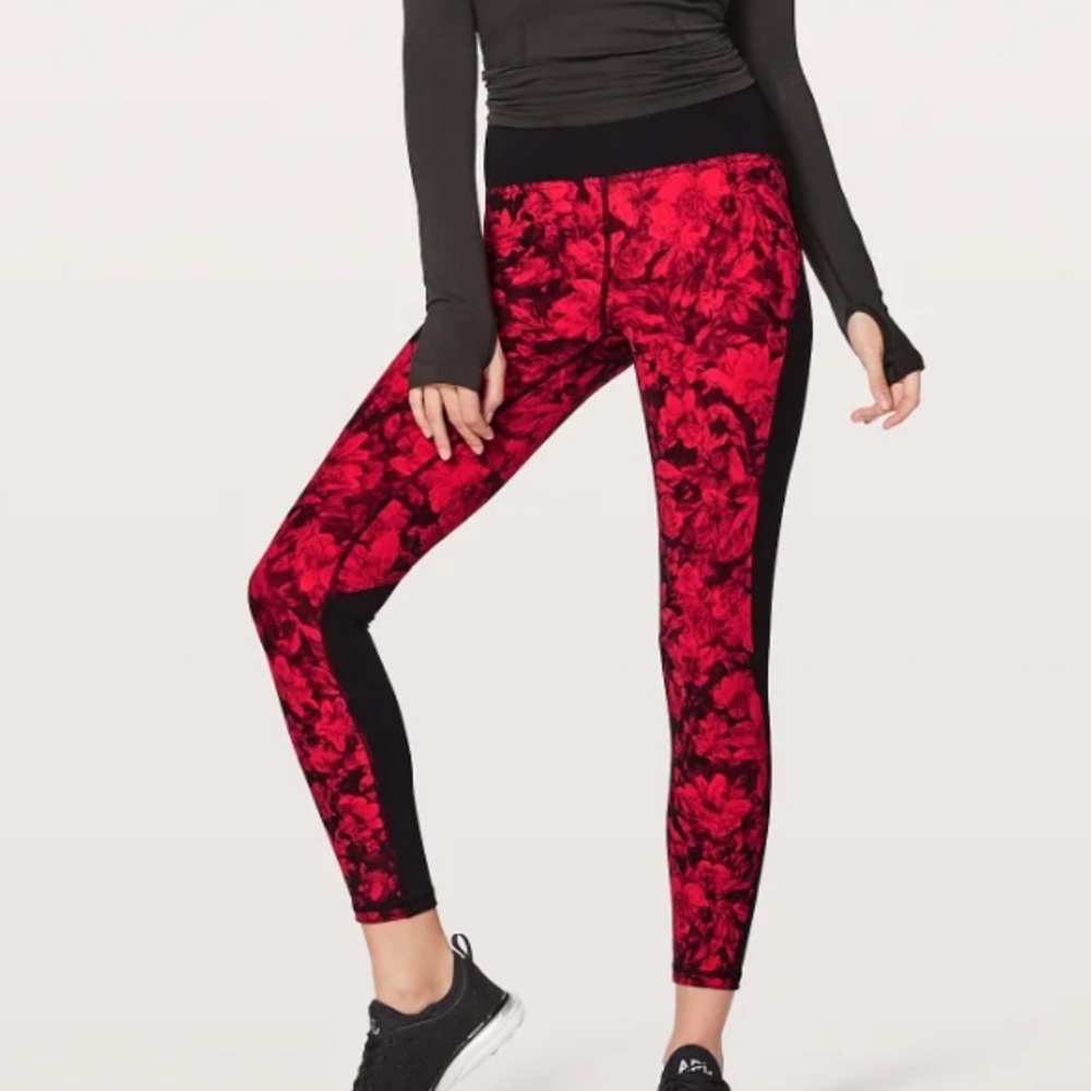 Lululemon Train Times Carminetrue Red Black/Black Pants